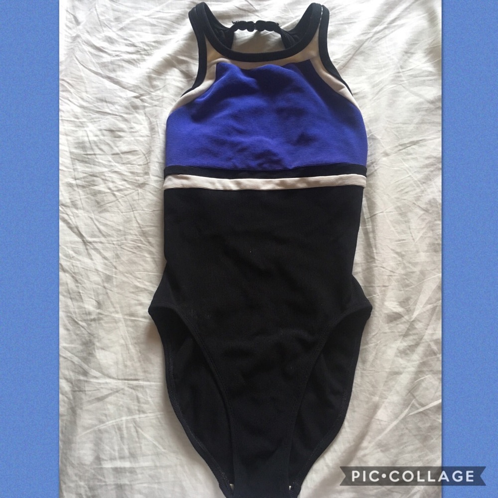 Jag color block blue bathing suit